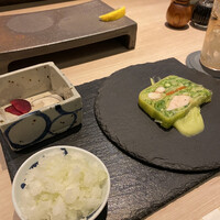 焼鳥 みかど - おしんこのピクルス、季節野菜のテリーヌ、鬼おろし