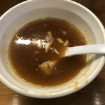 つけ麺　弐☆゛屋 - 残った汁はもちろんスープ割で！ゆずをスパイス！