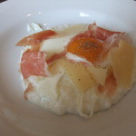 ラ クチーナ ヴェンティトレ - この日の前菜。ミルクリゾット