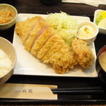 成蔵 - 霜降高原豚特ロースかつ定食＋メンチカツ