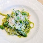 La Brianza - ジェノベーゼリングイネ。バジルたっぷりモチモチのリングイネと美味しかった～