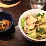 うみからそらへ - 定食のサラダと小鉢