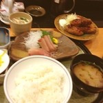 Sushi Sousaku Washoku Kenzushi - 日替りランチ800円
                        寒ブリ刺身、カキフライ、茶碗蒸し、小鉢2品、デザートはアイスクリームかコーヒー付き
                        
                        少食の自分にとって最高のランチです(^^)