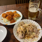 福興園餃子 - お疲れセット　¥880
            （飲み物 + 前菜 + 一品料理）
            生ビール、よだれ鶏、エビチリ