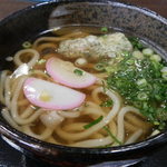 あまからさん - かけうどん350円と半分食べてしまった竹輪磯辺揚げ