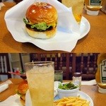 香留壇 - チーズバーガー（730円）ハンバーガーセット（+200）
      