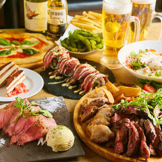 All-you-can-eat and drink to enjoy carefully selected meat to the fullest..♪