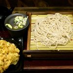 嵯峨谷 神保町店 - 嵯峨谷 神保町店 もりそば 280円 ＋ 名物 あじねぎ天 120円