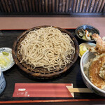 手打ちそば いけ善 - 天丼セットざる（1260円）