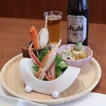 心和 - 蟹刺し　茹で蟹　蟹味噌厚揚げ
