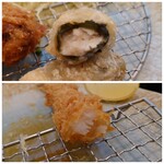 Katsumichi - ささみフライ、海老フライの断面