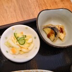 Katsumichi - 白菜の浅漬けとナス、さつまいもの天ぷら