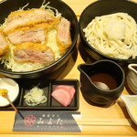Sobakiri Miyota - Ｃ：ソースカツ丼（大）＋ぶっかけうどん（小）858円（税込）※ソースカツ丼（大）はカツ６枚で器も大きめ