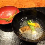 草庵 鍋島 - お椀（甘鯛、小蕪、鬼おろし、柚子）