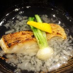 草庵 鍋島 - お椀（甘鯛、小蕪、鬼おろし、柚子）