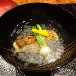 草庵 鍋島 - お椀（甘鯛、小蕪、鬼おろし、柚子）