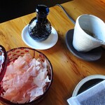 草庵 鍋島 - 朝食：削り節、胡麻だれ、有明海苔