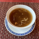 ホテルオークラレストラン新宿 中国料理 桃里 - 天空コース　フカヒレとエノキ茸のスープ