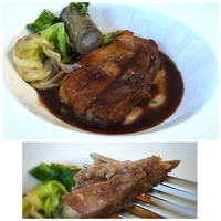 ビストロ ラ ポーレ - ＊豚肉は赤ワインソースでよく煮込まれていてトロトロ。脂身が多かったので少し残しましたけれど。m(__)m