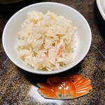 てり吉 - 朝からお櫃には衝撃の蟹飯！！！