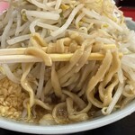 ラーメン もっけだの - 『ラーメン普通ニンニクマシマシヤサイマシマシ+味玉』の麺