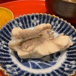 う越貞 - 3kgの八幡浜の真魚鰹 味噌漬けにして天ぷら　蕗のとう