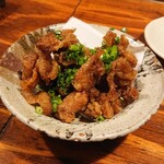 炭焼き備中家 - 鶏皮ポン酢は、揚げ派だったかぁ…