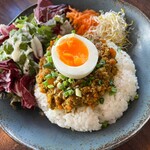 Keema curry with Japanese soup stock