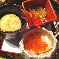 ふた川 - 本日のふた川御膳より
                口取三点
                普通ー(´Д` )