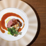 和フレンチバル村塾 屋根裏 別邸 - ・大麦牛ウワミスジのロースト　赤ワインソース
      マッシュポテト　エリンギ　茄子　ブロッコリー　カブ