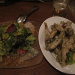 フォセッタ - 刺身のからすみ風サラダとしこいわしのフリット