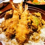 楽旬堂 坐唯杏 - 天丼　シメっとした衣。美味しかった！