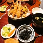 樂旬堂 坐唯杏 - 天丼セット　８５０円(13時以降は大盛り無料）