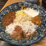 四次元食堂 南インドオステリア - ライスのお代わりをして全部のせ