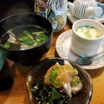 おひげ寿司 - 茶碗蒸し・小鉢・お吸い物。