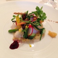 レストラン・モリエール - 活平目のカルパチョ仕立て、地野菜のコンディマン