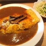 たしろ食堂 - オムライスカレー、サラダ付き