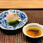 おが和 - ☆平目（淡路島）かぶ酢醤油漬け、花山葵、昆布醤油