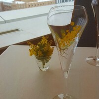 フレンチレストラン ミクニ サッポロ - ミモザの日に因み、可愛らしいグラスとミモザ