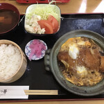 とんかつ 芳 - ロースの卵とじ定食