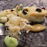 カーサ・デル・チーボ - 栗蟹とﾎﾜｲﾄｱｽﾊﾟﾗのｲﾝｻﾗｰﾀ ｷﾞｬﾋﾞｱ添え