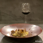 カーサ・デル・チーボ - 鴨とﾄﾘｭﾌのﾄﾙﾃｯﾘ黒ﾄﾘｭﾌがけとMasi Costasera Amarone Classico