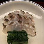 宮坂 - こんな風にいただくのは初めての、ほうぼう。皮目の程よい火入れで、思った以上に味わいもしっかり。