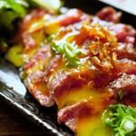 ◆January limited menu: “Fermented and aged” sirloin of Koshu wine beef. Fantastic charcoal-grilled tataki ~Toro delicious Sukiyaki style~◆
