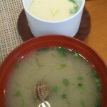 玄海鮨 - ランチの茶碗蒸しと貝汁