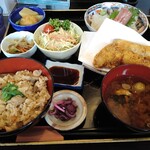 魚津丸食堂 - 魚津丸定食　白米をバイ飯に変更