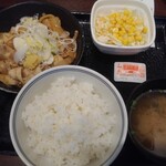 吉野家 - 豚生姜焼き定食658円全景