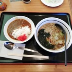 山田うどん - ミニカレー丼朝定食そば一玉 460円