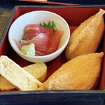 Nagoya Udon - 刺身、お稲荷さん、卵焼き