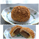福太郎 - ◆めんべいカレーパン(250円）・・パン粉の代わりに砕いためんべえ(明太子入りの薄焼き煎餅）を使用されているのかしら。 カレーの辛味も丁度いい。